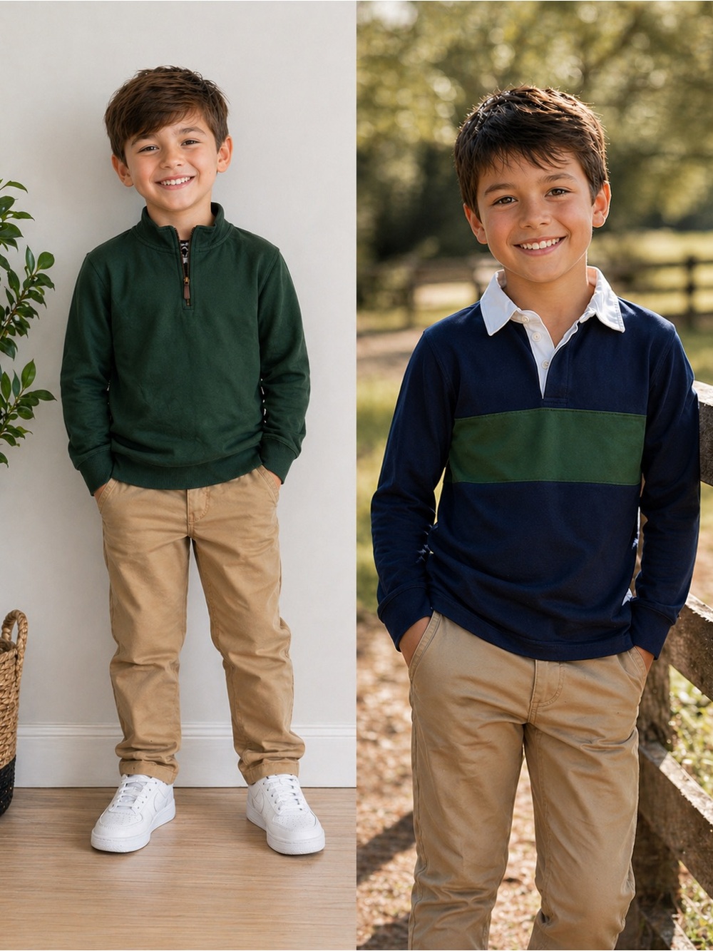 Tommy Bahama Boys Bundle 2 tops Size 7/8 Quarter Zip & Rugby Polo Preppy Coastal